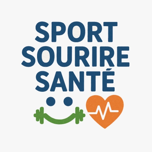 Logo avec le slogan « Sport Sourire Santé » illustrant les bienfaits de l’activité physique sur la santé et le bien-être après une lésion cérébrale.